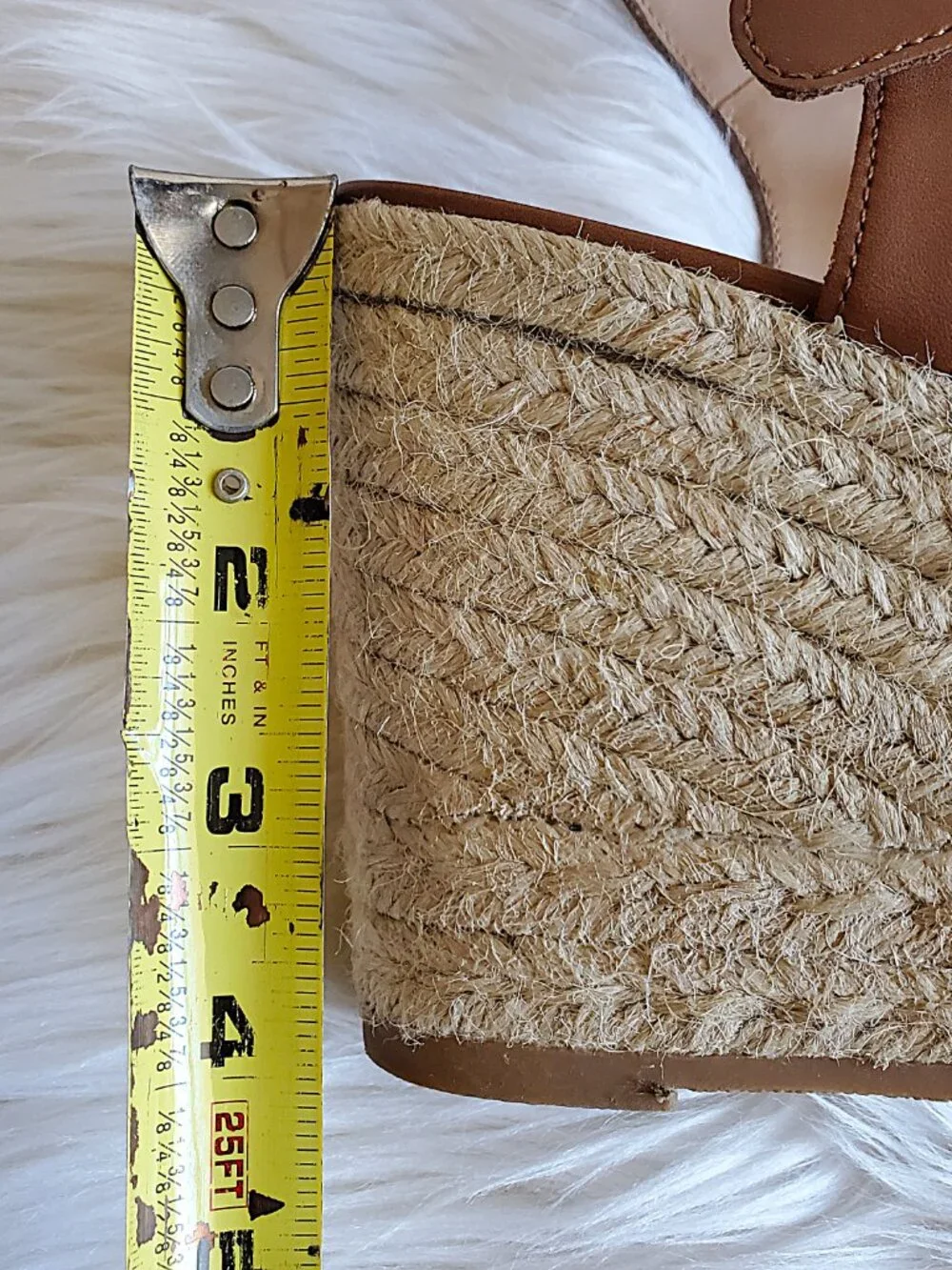 Time and Tru Women's Browne Braided Square Toe Espadrille Wedge Sandals SZ 11